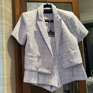 Endless rose. Size small. Lilac, short sleeve blazer, short set.